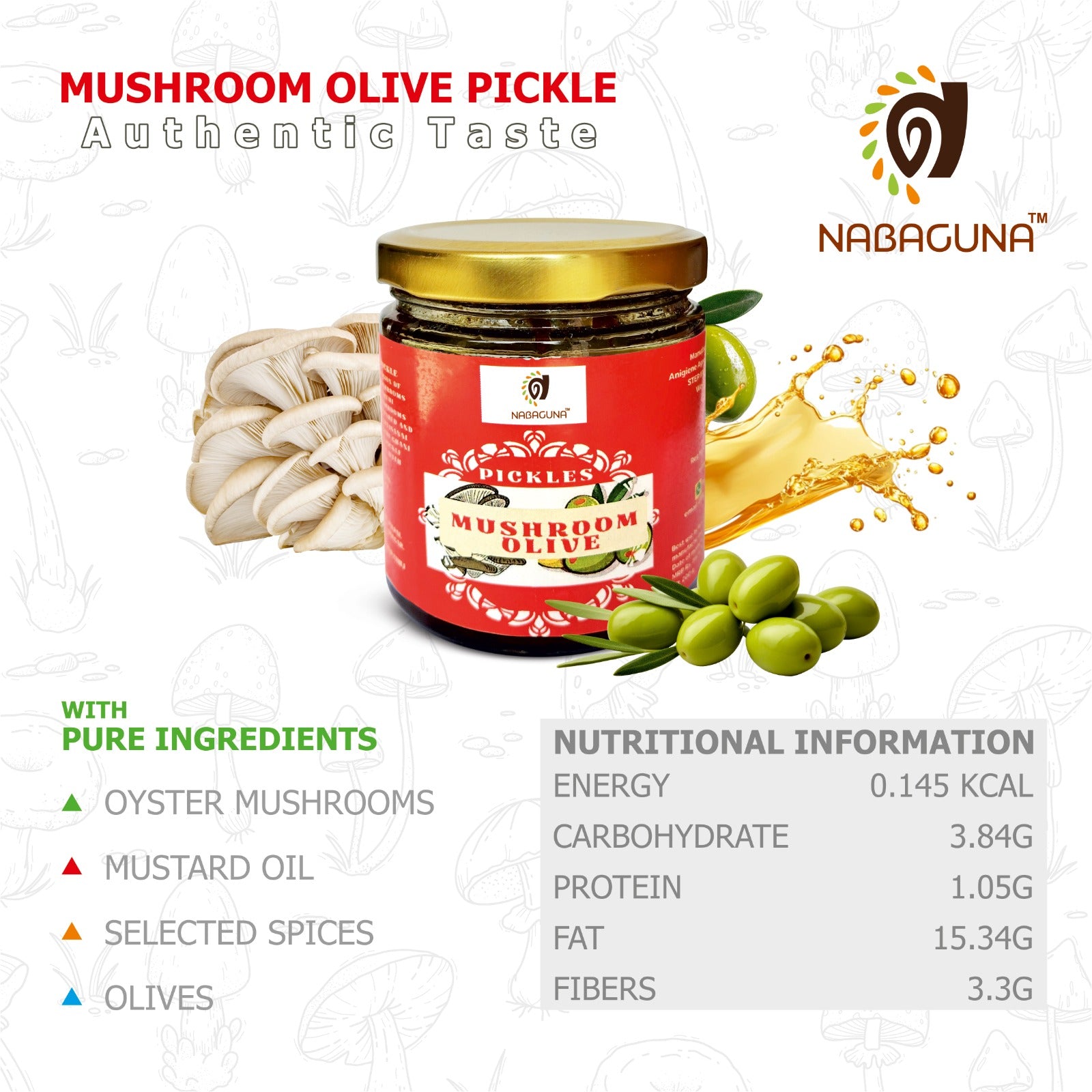 NABAGUNA Mushroom Olive Pickle